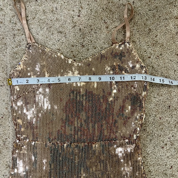 HMS Gold Sequins dress with fringe - Picture 5 of 9